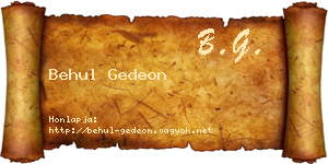 Behul Gedeon névjegykártya